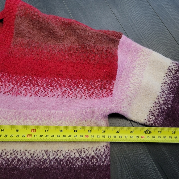 TORRID Womens Red Ombre Stripe Button Front Knit Cardigan - Size 00 - Picture 8 of 9